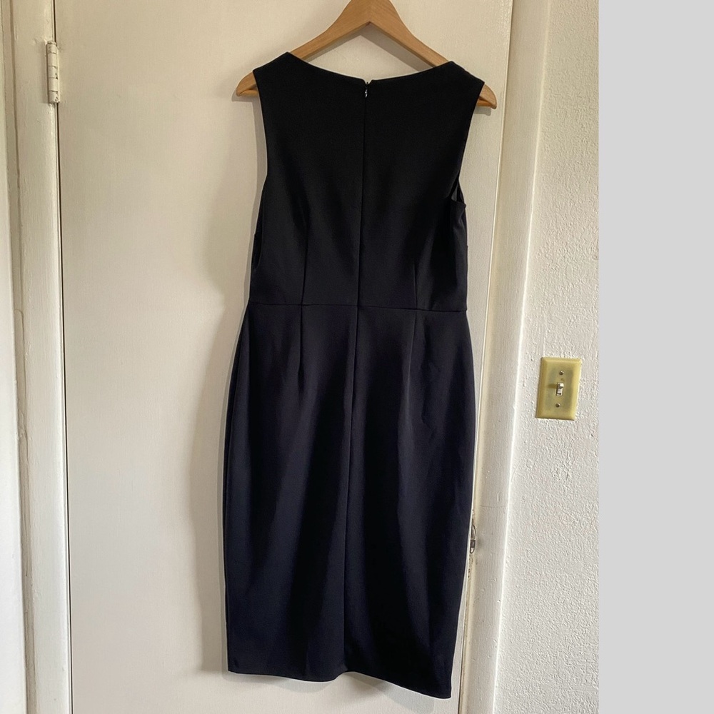 Marina Black Cutout Sheath Dress Size 10 | Sleeveless Midi Cocktail Party Dress - Picture 3 of 10